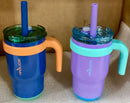 Reduce Coldee 14oz Tumblers with Handles - 2-Pack (Purple & Mint)