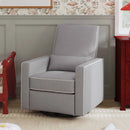 Piper Recliner - Gray with Cream Piping