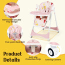 6-in-1 Convertible Baby High Chair - Floral Dust Pink