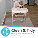 High Chair Square Floor Mat - Waterproof and Clear Floor Mat - Protects Floor from Spills and Messes - 49.5" x 49.5"