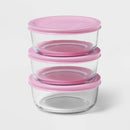 6-Piece Round Glass Food Storage Container Set