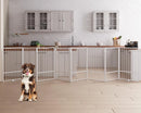 Freestanding Dog Gate with Door - White