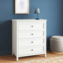 Traditional 4 Drawer Dresser - Classic White