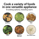 9-in-1 Multi Cooker, 6 Qt Searing Slow Cooker, Nonstick Aluminum Crock with Removable Pot - Black