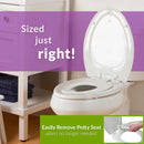 Slow-Close Toilet Seat with Built-In Toddler Potty Training Seat - White