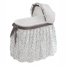 Wishes Oval Bassinet - Full Length Skirt - Gray/Leaf