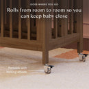 Rolli 9-in-1 Convertible All-Stages Crib with Bassinet & Toddler Bed Conversion Kits - Natural Walnut
