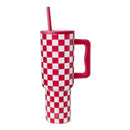 40oz Trek Checkmate Straw Tumbler - Red/White