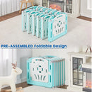 Portable Foldable Baby Playpen with Game Panel - Blue