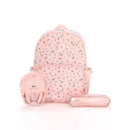Kids' 16L Nylon Backpack with Headphone Pencil Pouch - Pink