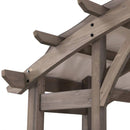 SummerCove 10 ft. x 14 ft. Light Gray Cedar Frame Arched Pergola with Shelves
