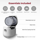 Micom Rice Cooker with Steam Plate - White