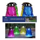 Alpine 7 in. Solar Power Glass Solar Textured Wasp Trap with LED Lights Assorted Solar Hanging Lante, Pack of 8