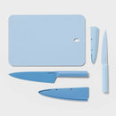 3pc Cutlery Knives and Cutting Board Set Blue - ™