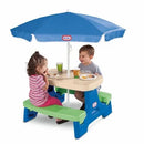 Kids Picnic Table with Umbrella - Grey