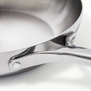 12" Stainless Steel Frypan with Cover - Silver