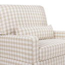 Crawford Chair and a Half Pillowback Swivel Glider - Tan Gingham