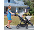 Double Track Tandem Stroller Foldable Bassinet Pram - Light Gray