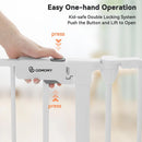 150" Extra Wide Baby Gate with Door - White