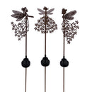 Alpine Brown Metal 33 in. H Solar Garden Stake, Pack of 12