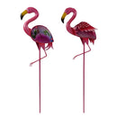 Alpine Pink Iron 33 in. H Solar Garden Stake, Pack of 6