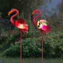 Alpine Pink Iron 33 in. H Solar Garden Stake, Pack of 6