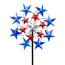 Exhart Multicolored Metal 82 in. H Star Spangled Spinner Outdoor Garden Stake, Pack of 3