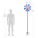 Exhart Multicolored Metal 82 in. H Star Spangled Spinner Outdoor Garden Stake, Pack of 3