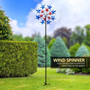 Exhart Multicolored Metal 82 in. H Star Spangled Spinner Outdoor Garden Stake, Pack of 3