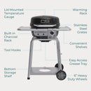 Charbroil Bistro Pro 1 Burner Charcoal/Liquid Propane Grill Black/Silver