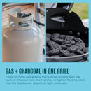 Charbroil Bistro Pro 1 Burner Charcoal/Liquid Propane Grill Black/Silver