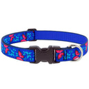 LupinePet Blue/Pink Social Butterfly Nylon Dog Adjustable Collar Large