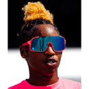 goodr Astro G - Ready The Confetti Cannon Unisex Pink Frame Blue Lens Polarized Sunglasses