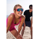 goodr Astro G - Ready The Confetti Cannon Unisex Pink Frame Blue Lens Polarized Sunglasses