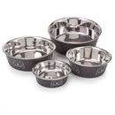 Proselect Espresso Stainless Steel 15 oz Pet Bowl For Dogs, Pack of 6