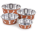 Proselect Copper Stainless Steel 30 oz Pet Bowl For Dogs, Pack of 6