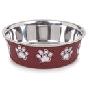 Proselect Merlot Stainless Steel 30 oz Pet Bowl For Dogs, Pack of 6