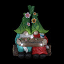 Exhart Multicolored Resin 13 in. H Gnome Couple w/Sign Solar Statue