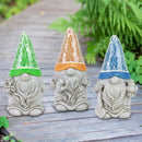 Exhart Assorted Resin 8 in. H Mosaic Hat Gnomes Solar Statue, Pack of 3