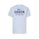 Costa M Short Sleeve Men's Crew Neck Light Blue Topwater Tee Shirt