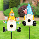 Exhart Assorted Metal 46 in. H Gnome Birdhouse Yard Stake, Pack of 6