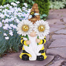 Exhart Assorted Resin 11 in. H Beekeeper Gnome Solar Statue, Pack of 3