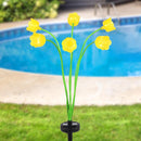 Exhart Yellow Metal/Plastic 27 in. H Flower Spray Solar Garden Stake, Pack of 12
