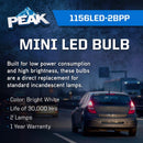 Peak LED Forward Lighting Miniature Automotive Bulb 1156
