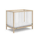 Teddi Convertible Mini Crib with Mattress - Natural/White