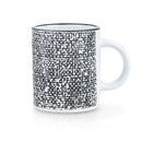 Sophie Stamping Stoneware Mug Set of 4 - White/Black