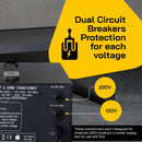 ELC T-3000 Voltage Converter Transformer - Step Up/Down - 110v to 220v / 220v to 110v Power Converter - Circuit Breaker Protection, CE Certified [3-Years Warranty]