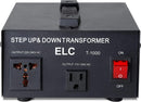 ELC T-1000 Voltage Converter Transformer - Step Up/Down - 110v to 220v / 220v to 110v Power Converter - Circuit Breaker Protection, CE Certified [3-Years Warranty]
