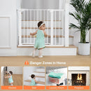 29.5" to 40.5" Wide, Auto Close Extra Wide Dog Gate for House - White