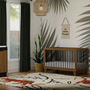 Hudson 3-in-1 Convertible Crib - Natural Walnut/Black